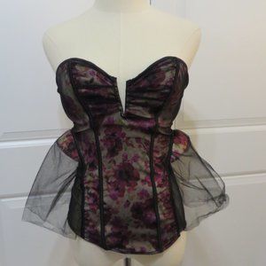 Fall Small VTG Victoria's Secret Ethereal Peplum Tulle Floral Bustier